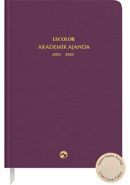 Le Color Keten Akademik Ajanda Limited Edition 17 x 24 Ciltli 24 25 Mor