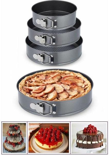 3lu Yuvarlak Kek Kalibi Kelepceli