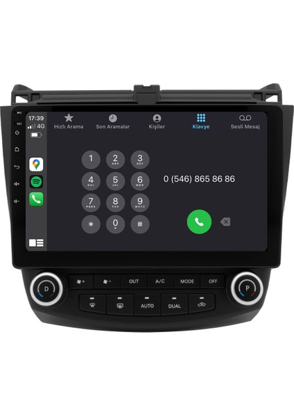 Honda Accord (2003-2008) Android 14 Multimedya Carplay 10 Inch 4 GB Ram / 64 GB Hafıza CRV-4148XR