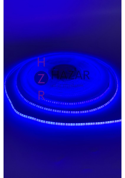 12 Volt 3 mm 400 Ledli İnce Esnek Cob Şerit LED Mavi IP20 5 Metre