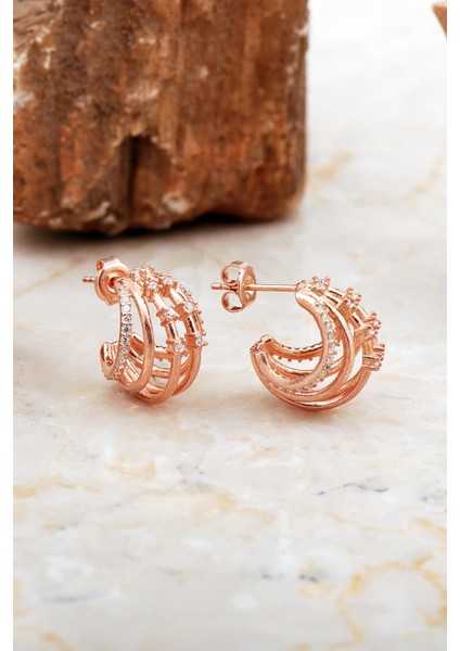 Kafes Tasarım Rose Gümüş Küpe 7025 fiyatları