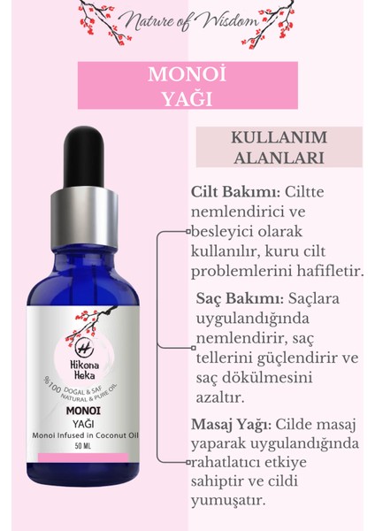 Monoi Yağı (Monoi Oil) Sertifikalı %100 Saf ve Doğal 50 ml