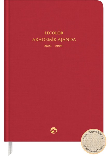 Le Color Keten Akademik Ajanda Limited Edition 17 x 24 Ciltli 24 25 Kırmızı