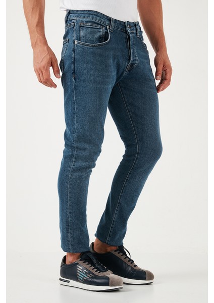 Pamuklu Normal Bel Slim Fit Dar Paça Jeans Erkek Kot Pantolon 1115S05NAPOLI fırsatları