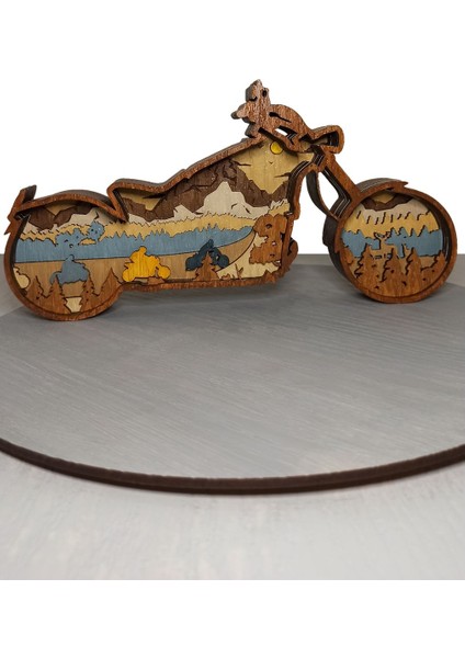 Ahşap Mdf Çok Katmanlı Motorsiklet Dekoratif Obje