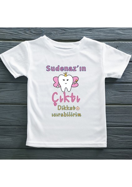 Ilk Dişi Çıktı Dikkat Isırabilirim Yazılı Kız Çocuk Tişörtü