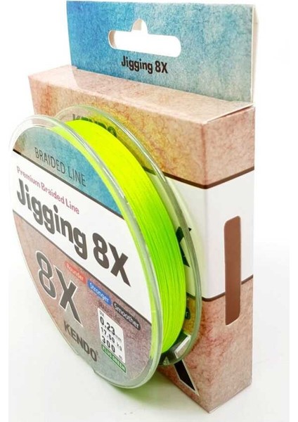 Jigging 8x Flash 300 mt Örgü Ip (Fluo Green) 0,14MM