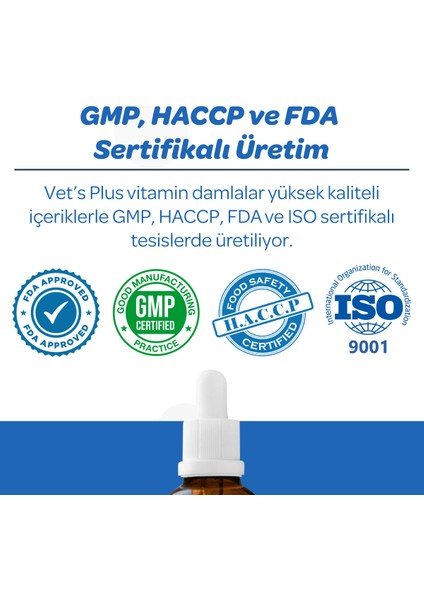 Vet's Plus Hip&Joint Damla 50ml (Kedi ve Köpekler İçin Glukozaminli Kemik Yapısı Destekleyici)