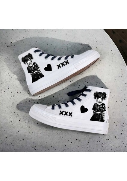 Kuru Kafa Cool Baskılı Keten Çocuk Spor Ayakkabı Sneaker