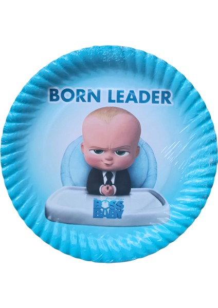 Ngüzel Party Boss Baby Patron Bebek Temalı Doğum Günü 8 Adet Karton Tabak + 8 Adet Karton Bardak Seti