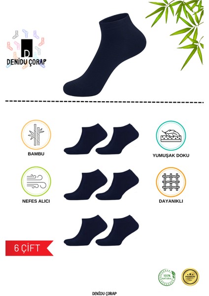 Bambu Patik Çorap Yıkamalı Dikişsiz 6 Çift (Soft Yıkama,Premium,Kokulu) Kadın,Erkek