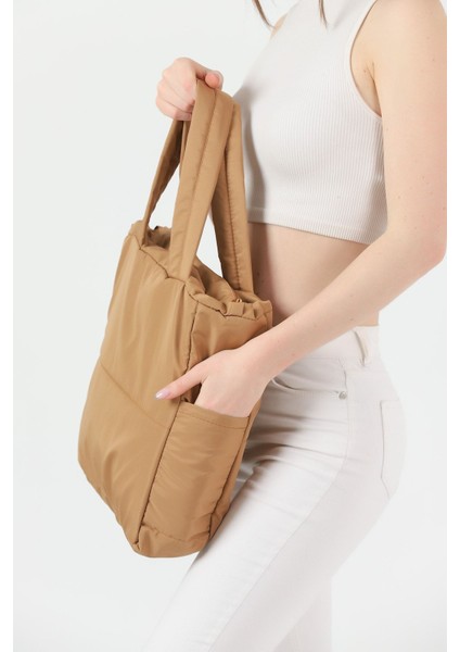 Kadın Puf Kumaş Su Geçirmez Pirit 3 Bölmeli Omuz Çantası fiyatları