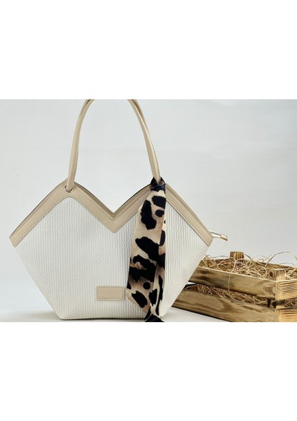 Kadın Fermuarlı Fular Detaylı Omuz Askılı Çanta