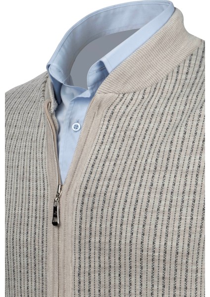 Erkek Triko Yelek Fermuarlı Cepli Çelik Örgü Triko Klasik Kalıp - 5004J modelleri
