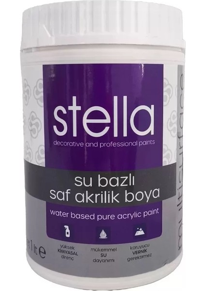 Su Bazlı Saf Akrilik Boya 1 Litre RAL6027 Mint Yeşili