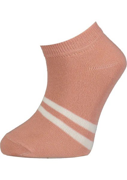 Biorganic Çizgili 2'li Yaş Patik Çorap 68429 Pembe