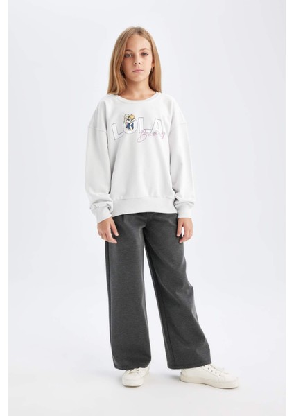 Kız Çocuk Looney Tunes Relax Fit Bisiklet Yaka Sırt Baskılı Sweatshirt D2985A824AU fiyatları