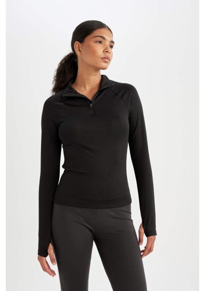 Fit Standart Fit Dik Yaka Sporcu Uzun Kollu Tişört B0811AX24AU modelleri