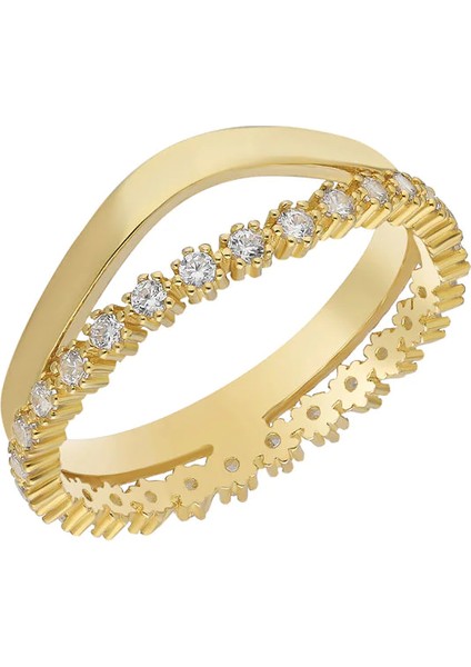 2li Zirkon Taşlı Yüzük 717077 Gold
