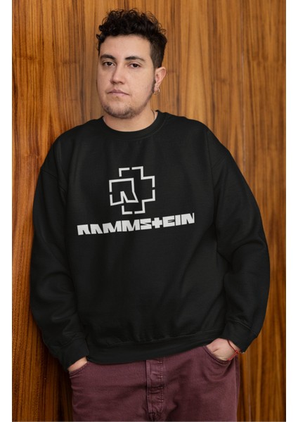 Rammstein Yazılı Kapüşonsuz Sweatshirt, Oversize Rock Metal Müzik Baskılı Sweat fiyatları