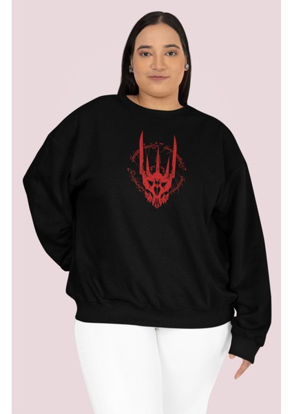 Yüzüklerin Efendisi Sırt Baskılı Kapüşonsuz Sweatshirt, Oversize Lord Of Rings Baskılı Sweat fiyatları