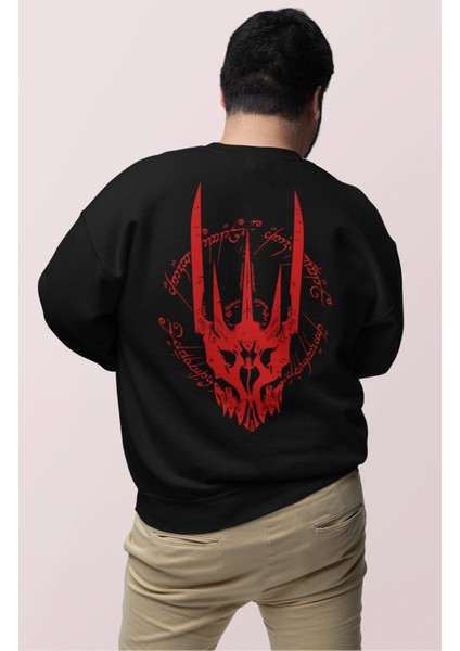 Yüzüklerin Efendisi Sırt Baskılı Kapüşonsuz Sweatshirt, Oversize Lord Of Rings Baskılı Sweat modelleri