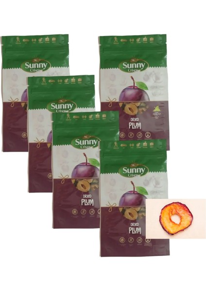 SC Sunny Crisps Kurutulmuş Erik Dilimleri Atıştırmalık Şekersiz Katkısız 150gr - 5'li Paket