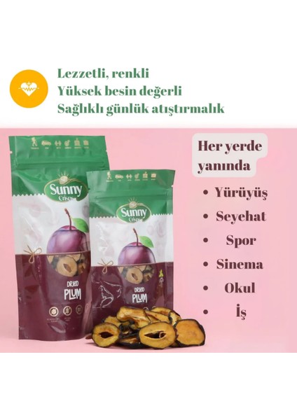 SC Sunny Crisps Kurutulmuş Erik Dilimleri Atıştırmalık Şekersiz Katkısız 150gr - 5'li Paket