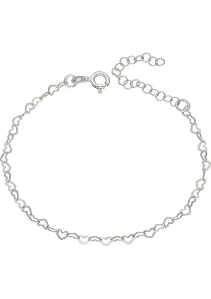 Zincir Kalp Bileklik 717011 Silver