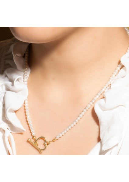 Incili Kalp Kolye 718007 Gold fiyatları