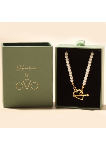 Incili Kalp Kolye 718007 Gold modelleri