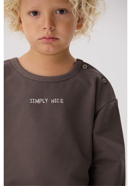 Bg Store Erkek Bebek Kahverengi Sweatshirt modelleri