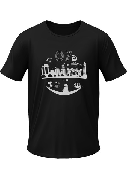 Antalya Temalı Tşört Bisiklet Yaka Yazlık Erkek T-Shirt
