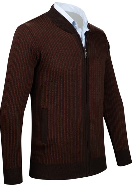 Erkek Triko Ceket Fermuarlı Cep Detaylı Desenli Kol ve Bel Lastikli Çelik Örgü - 5004K fiyatları