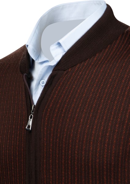 Erkek Triko Ceket Fermuarlı Cep Detaylı Desenli Kol ve Bel Lastikli Çelik Örgü - 5004K modelleri