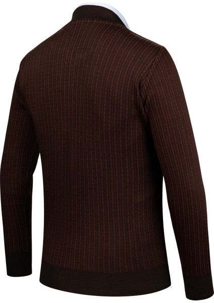 Erkek Triko Ceket Fermuarlı Cep Detaylı Desenli Kol ve Bel Lastikli Çelik Örgü - 5004K fırsatları