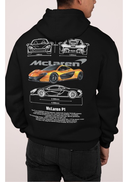 Mclaren P1 Sırt Baskılı Kapüşonlu Sweatshirt, Oversize Yarış Araba Temalı Hoodie fiyatları