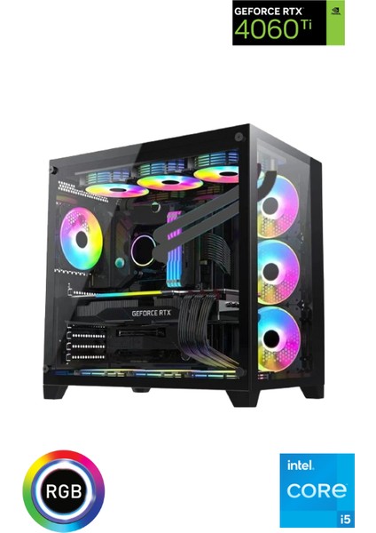 Gaming I5-Ggwp-6 Intel I5 14400F 16GB Ddr5 Ram 1tb M.2 Nvme SSD RTX4060 8gb 240MM Sıvı Soğutmalı Bilgisayarı