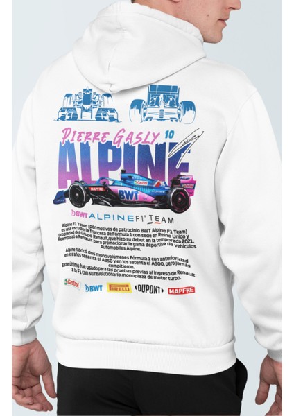 Bmt Alpine F1 Team Pierre Gasly Formula 1 Sırt Baskılı Kapüşonlu Oversize Sweatshirt