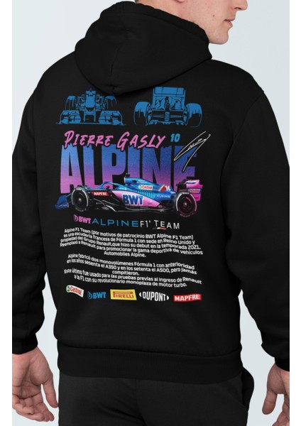 Bmt Alpine F1 Team Pierre Gasly Formula 1 Sırt Baskılı Kapüşonlu Oversize Sweatshirt