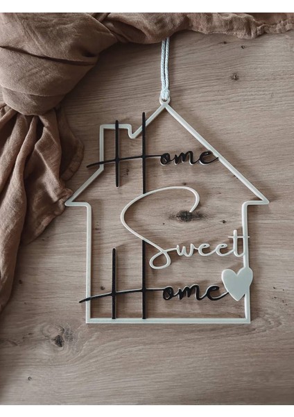 Home Sweet Yazılı Home Kapı Süsü - Evim Tatlı Evim Yazısı - Dış Kapı Süsü