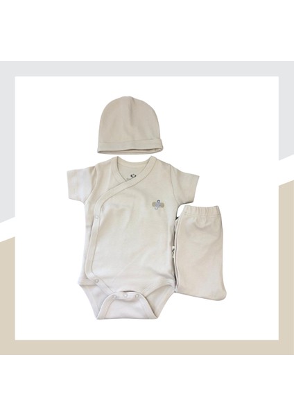 Organik Pamuk Mini Hastane Çıkış Seti 2 - Softy Ekru