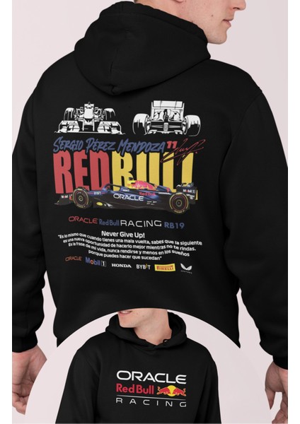 Oracle Redbull Racing Sergio Perez 11 Formula 1 Sırt Baskılı Kapüşonlu Oversize Sweatshirt