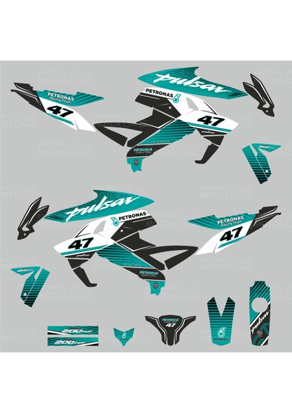 Bajaj Pulsar NS200 Petronas Design Turkuaz Beyaz