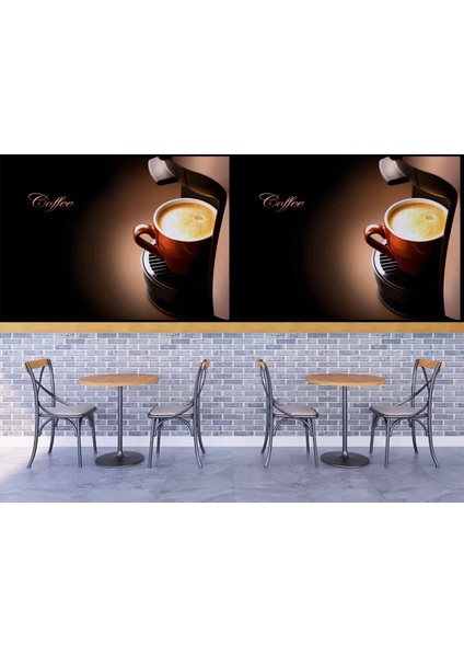 Kahve Makineli Cafe Baskı