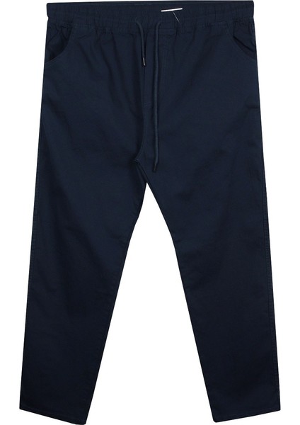 Erkek Büyük Beden 100 KILO-180 Kilo Arası Için Uygun Bağcıklı Gabardin Pantolon Lacivert