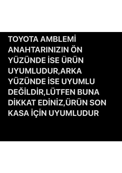 Toyota Corolla Cross Yaris Cross Anahtar Kılıfı Siyah/Kırmızı (Hilux İçin Uyumlu Değildir)