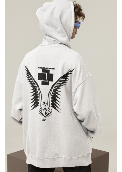 Rammstein Sırt Baskılı Kapüşonlu Sweatshirt, Oversize Rock Metal Baskılı Hoodie fiyatları