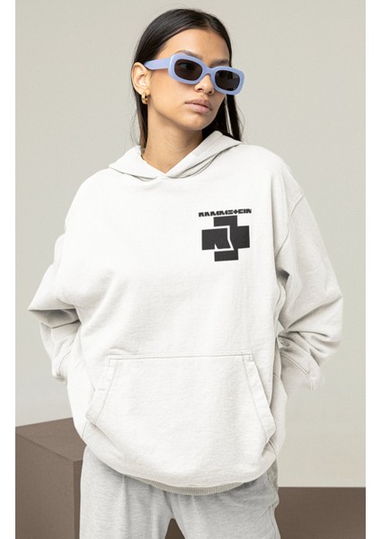 Rammstein Sırt Baskılı Kapüşonlu Sweatshirt, Oversize Rock Metal Baskılı Hoodie modelleri