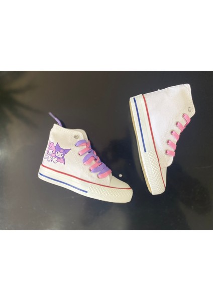 Beyaz Uzun Bilekli Kuromi&mymelody Basklı Günlük Spor Ayakkabı modelleri